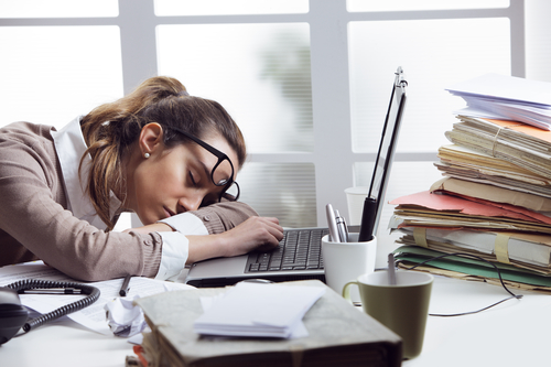 Tired businesswoman